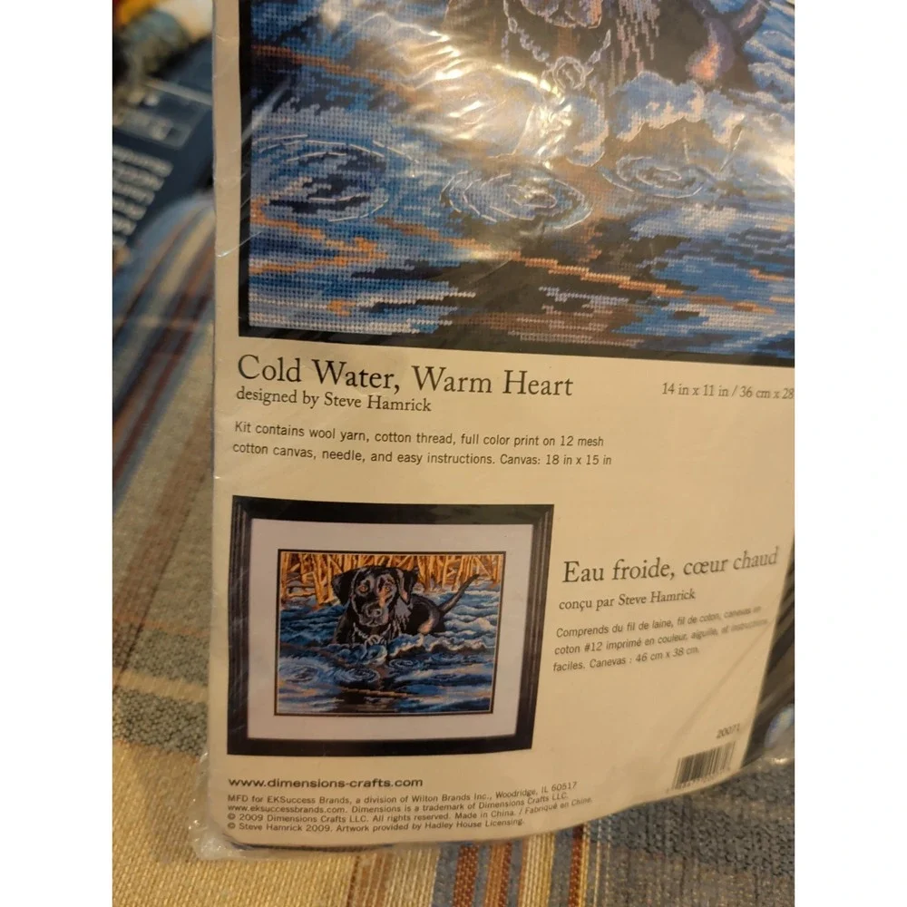 New Dimensions Needlepoint Kit 20071 Cold Water, Warm Heart Dog Lab 14 X 11